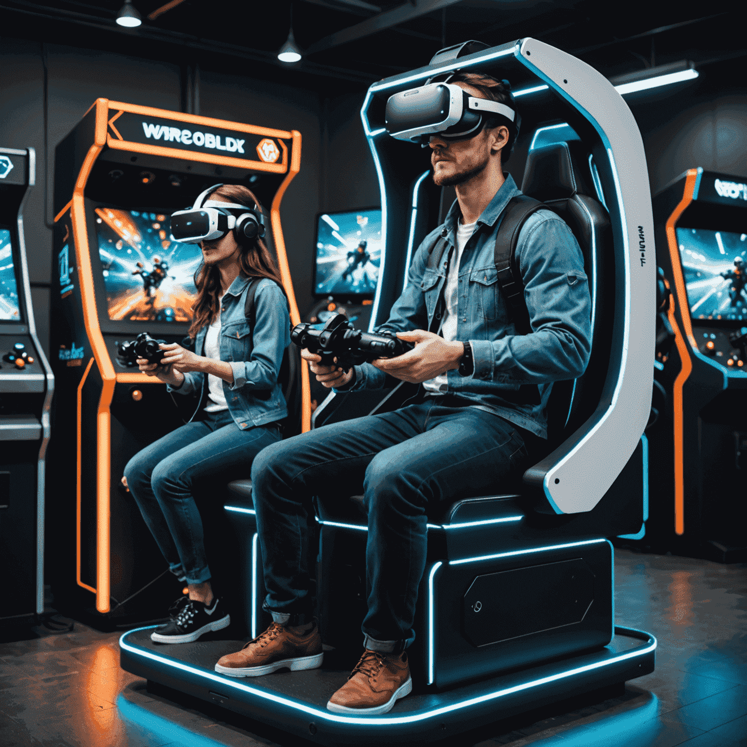 Innowacyjny automat VR Arcade Experience z goglami VR i interaktywnymi kontrolerami