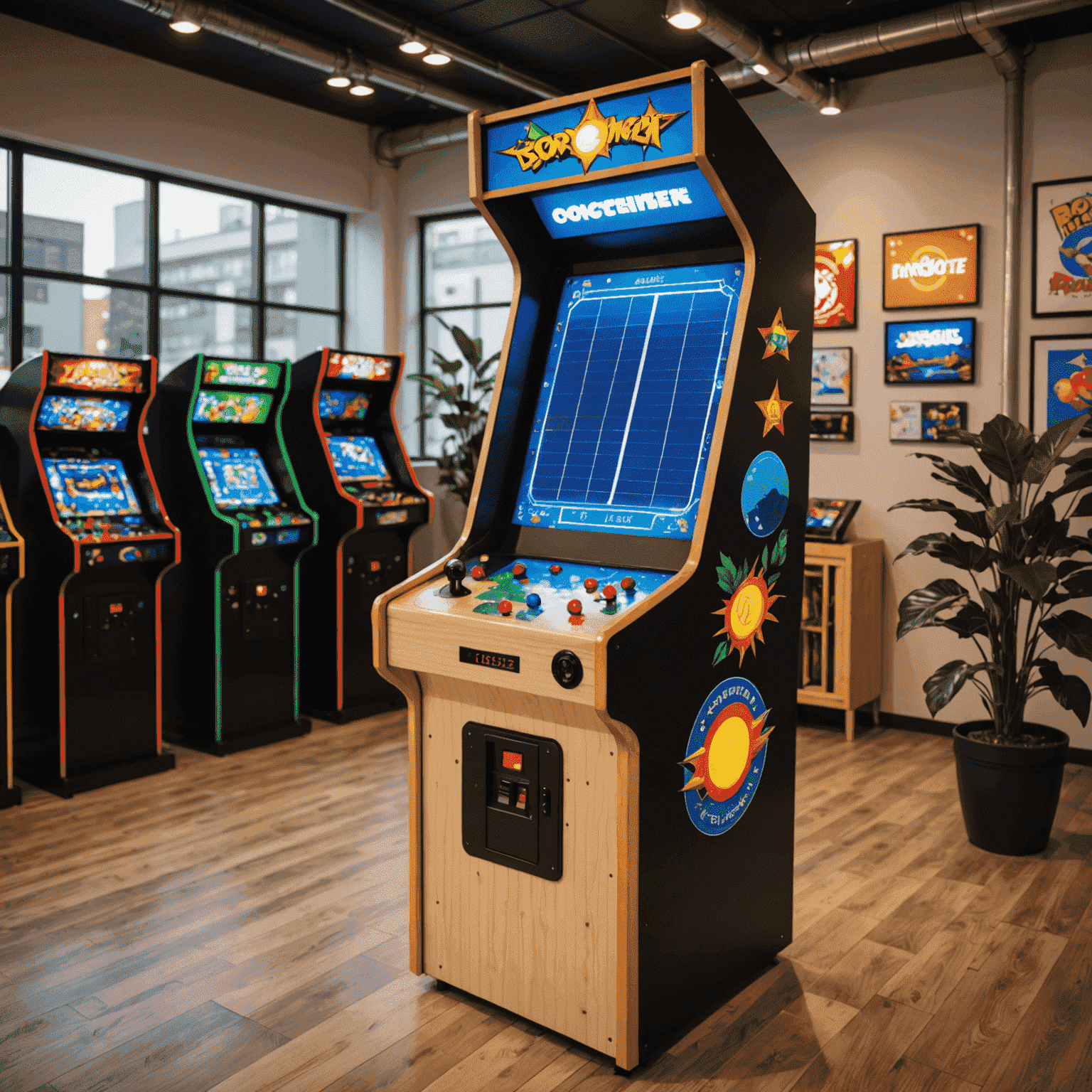 Nowoczesny, energooszczędny automat arcade z panelem słonecznym i certyfikatem ekologicznym