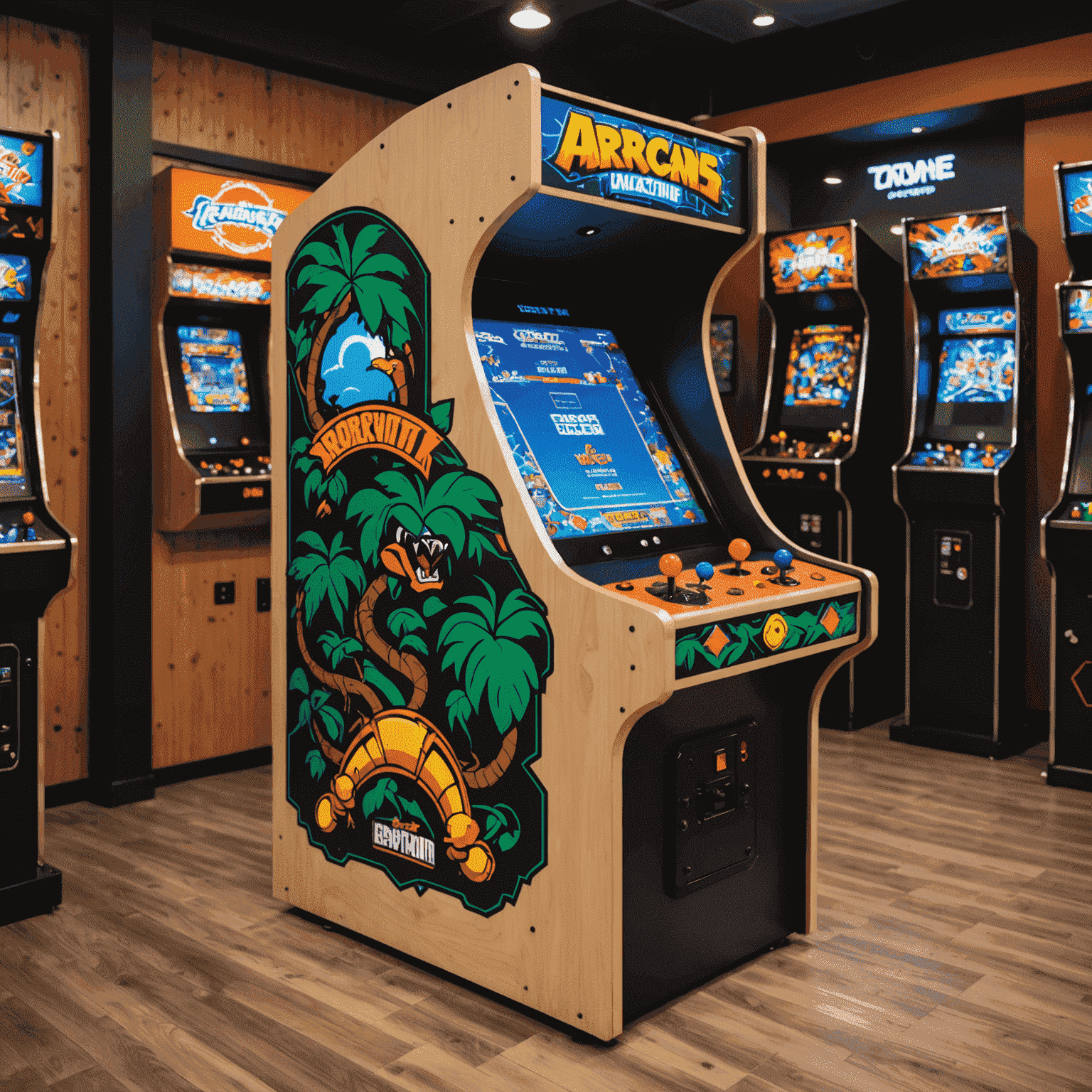 Unikalna, customowa maszyna arcade z logo klienta i specjalnym designem